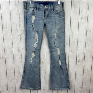 Silver Jeans Frances Light Wash Distressed Flare Denim Jeans Size W29 L31